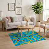 Doodle Maze Kids Cartoon Area Rug