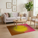Geometric Modern Vibrant Sunburst Geometric Area Rug