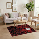 Gothic Raven Moon Crimson Forest Rug
