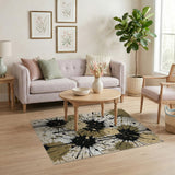 Abstract Black Splatter Area Rug