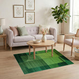 Green Modern Green Geometric Abstract Area Rug