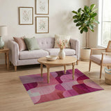 Modern Pink Geometric Abstract Area Rug