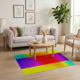 Vibrant Multi-Color Gradient Geometric Area Rug