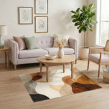 Earth Tone Abstract Wave Area Rug