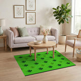 Green Lucky Green Shamrock Clover Area Rug