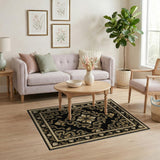 Black Gold Serpent Medallion Area Rug