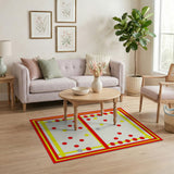 Red Yellow Go Board Geometric Area Rug