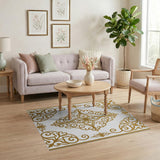 Traditional Persian Gold Medallion Traditional Persian Area Rug