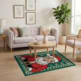 Festive Cartoon Santa Claus Christmas Rug