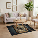 ODIKA Vintage Treasure Map Washable Area Rug - Non-Slip, Low Pile & Pet Friendly Home Decor