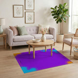 Purple Swirl Border Abstract Area Rug