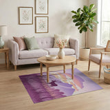 Purple Deer Sunset Silhouette Area Rug