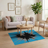 Dynamic Black Splash Blue Area Rug