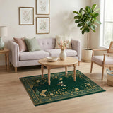 Emerald Green Bumblebee Persian Area Rug