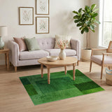 Vibrant Green Patchwork Geometric Area Rug