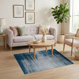 Navy Blue Distressed Abstract Area Rug