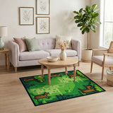 Pixel Forest Kids Cartoon Green Area Rug