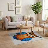 Cute Big-Eyed Owl Cartoon Area Rug