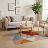 Vibrant Geometric Triangle Area Rug