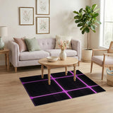 Neon Pink Grid Dot Area Rug