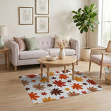 Multi-color and Patterns Autumn Maple Leaves Scatter Area Rug