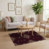 Geometric Modern Red Geometric Starburst Area Rug
