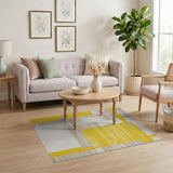 Yellow Block Geometric Area Rug