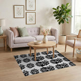 Shadowy Mythical Beasts Black White Area Rug