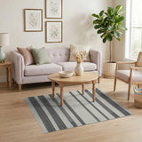 Bold Geometric Modern Bold Black White Striped Woven Area Rug