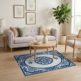 Elegant Blue Lotus Persian Area Rug