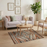 Rust Orange Southwestern Geometric Area Rug