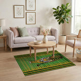 Tribal Tiger Heritage Green Area Rug