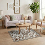 Ornate Brown Medallion Persian Area Rug