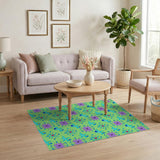 Vibrant Multi-Color Star Flower Area Rug
