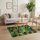 Highland Cows on Lush Green Hills Rug