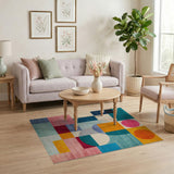 Geometric Modern Multi-color and Patterns Vibrant Geometric Color Block Area Rug