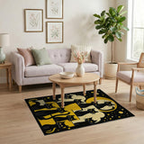 Tower of Black Cats Under Glowing Moon Rug