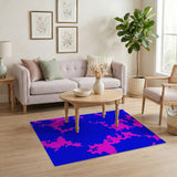 Fractal Blue Pink Abstract Area Rug