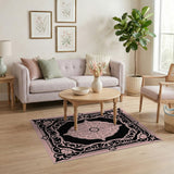 Ornate Pink Persian Medallion Area Rug