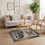 Geometric Sleeping Cats Area Rug