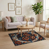 Vintage Poppy Floral Area Rug