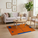 Bold Orange Blue Geometric Shag Area Rug