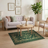 Emerald Green Traditional Persian Mandala Rug