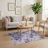 Purple Peony Blossom Area Rug