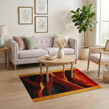 Fiery Red Mountain Lava Flow Rug
