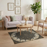 Ornate Navy Gold Persian Mandala Area Rug