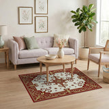 Red Ornate Red Gold Persian Medallion Rug