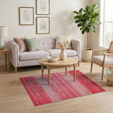 Red Pink Gradient Geometric Tribal Area Rug