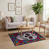Multi-color and Patterns Vibrant Sugar Skull Floral Area Rug