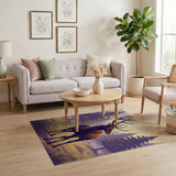 Majestic Stag in Purple Pine Forest Area Rug